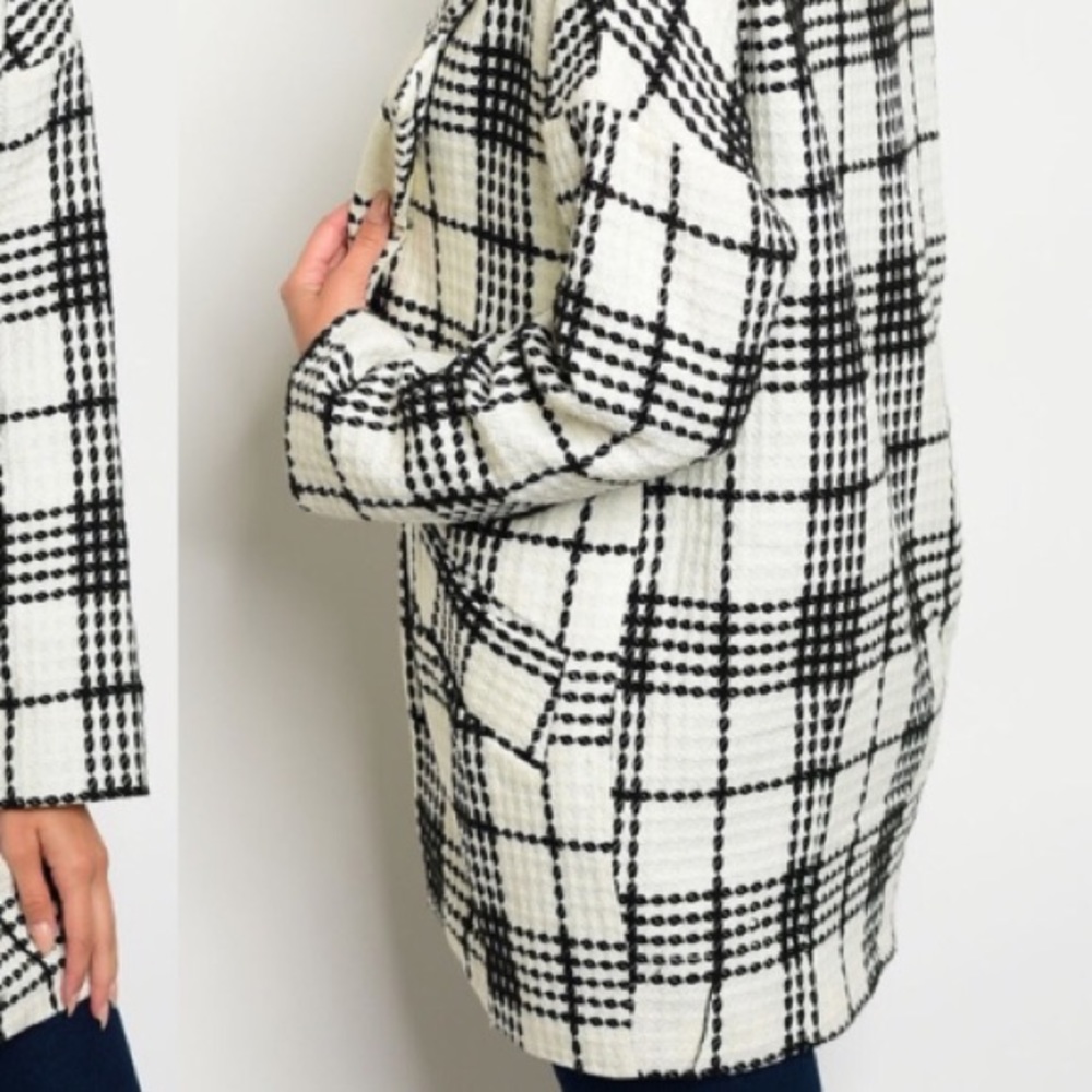 GlamVault Plaid Jacket Size Small NWT - Picture 5 of 10